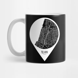 Tel Aviv, Israel City Map - Travel Pin Mug